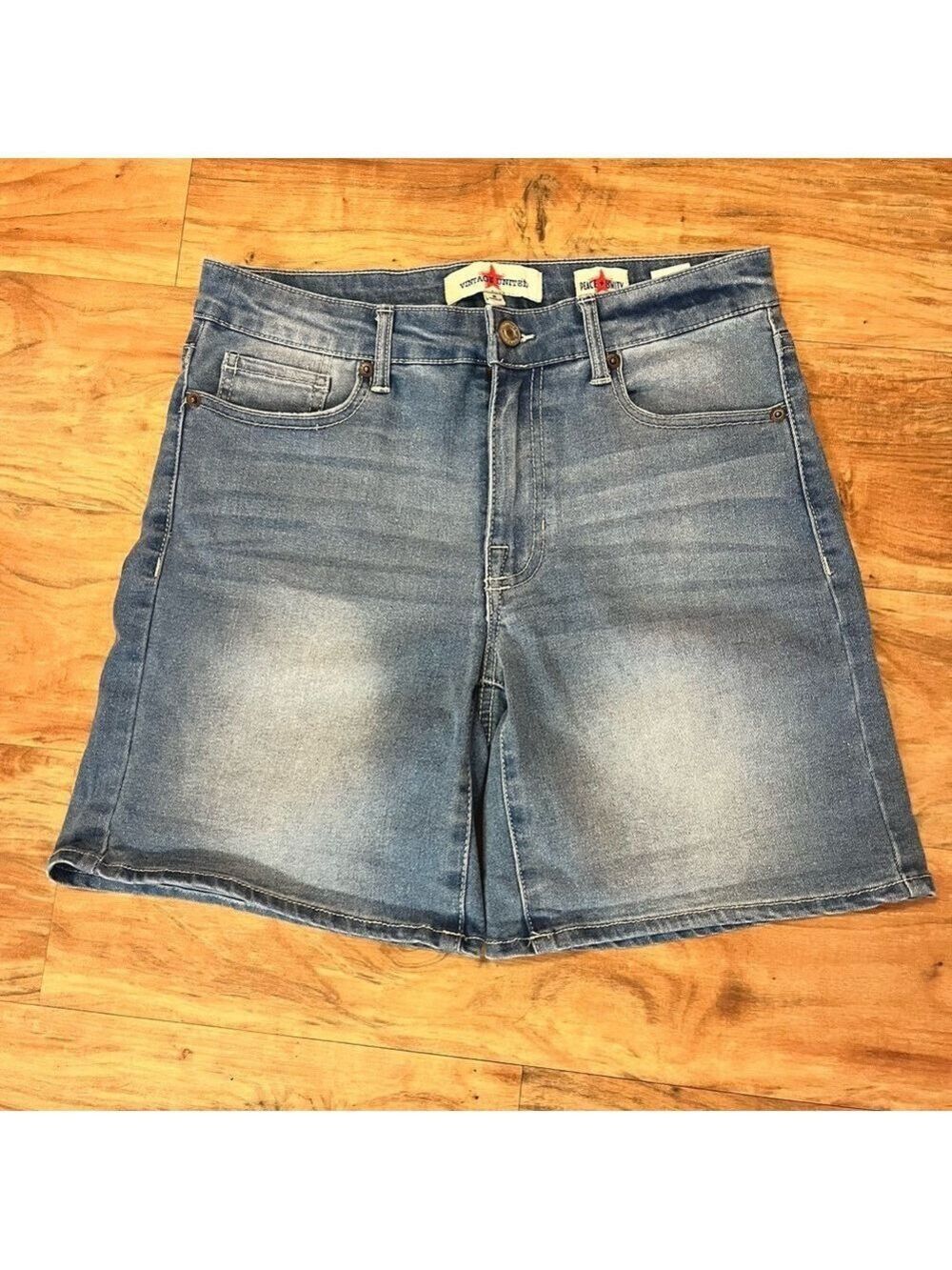 Vintage United brand Peace + Unity faded Denim Blue Jean Shorts country cute